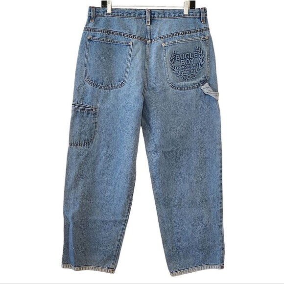 Vintage Bugle Boy 90's Carpenter Jeans Relaxed Fit Light Wash Men's Size 36 x 32 - Picture 3 of 13